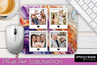 Photo Mouse Pad Sublimation, Marble Mouse Pad Picture Frame Sublimation OrangeBrushStudio 