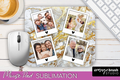 Photo Mouse Pad Sublimation, Marble Mouse Pad Picture Frame Sublimation OrangeBrushStudio 
