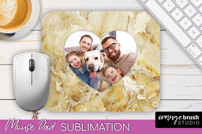 Photo Mouse Pad Sublimation, Marble Mouse Pad Picture Frame Sublimation OrangeBrushStudio 