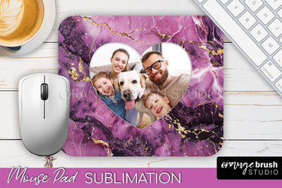 Photo Mouse Pad Sublimation, Marble Mouse Pad Picture Frame Sublimation OrangeBrushStudio 