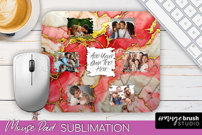 Photo Mouse Pad Sublimation, Marble Mouse Pad Picture Frame Sublimation OrangeBrushStudio 