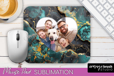 Photo Mouse Pad Sublimation, Marble Mouse Pad Picture Frame Sublimation OrangeBrushStudio 