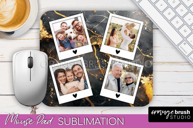 Photo Mouse Pad Sublimation, Marble Mouse Pad Picture Frame Sublimation OrangeBrushStudio 