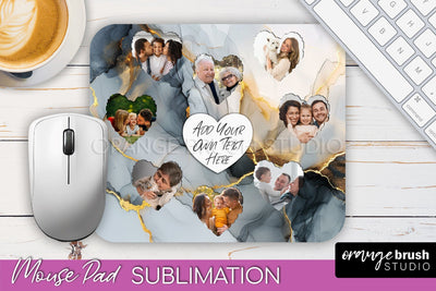 Photo Mouse Pad Sublimation, Marble Mouse Pad Picture Frame Sublimation OrangeBrushStudio 