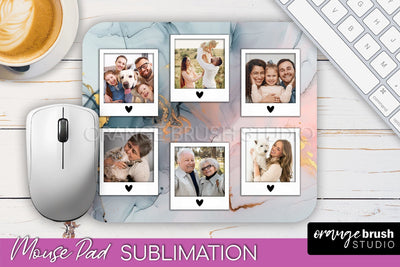 Photo Mouse Pad Sublimation, Marble Mouse Pad Picture Frame Sublimation OrangeBrushStudio 
