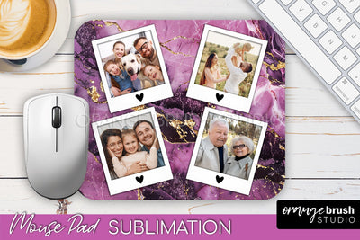 Photo Mouse Pad Sublimation, Marble Mouse Pad Picture Frame Sublimation OrangeBrushStudio 