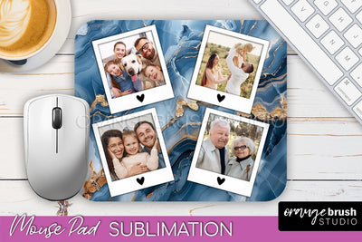 Photo Mouse Pad Sublimation, Marble Mouse Pad Picture Frame Sublimation OrangeBrushStudio 