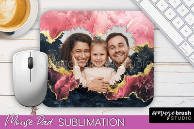 Photo Mouse Pad Sublimation, Marble Mouse Pad Picture Frame Sublimation OrangeBrushStudio 