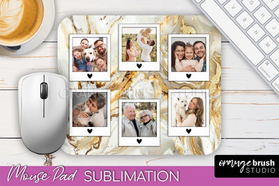 Photo Mouse Pad Sublimation, Marble Mouse Pad Picture Frame Sublimation OrangeBrushStudio 