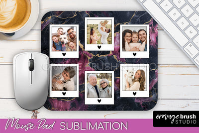 Photo Mouse Pad Sublimation, Marble Mouse Pad Picture Frame Sublimation OrangeBrushStudio 