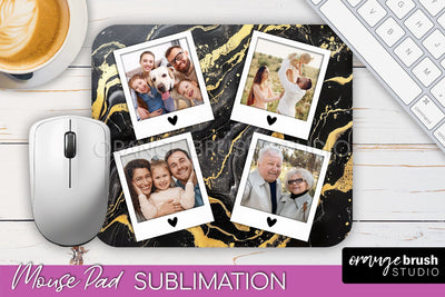 Photo Mouse Pad Sublimation, Marble Mouse Pad Picture Frame Sublimation OrangeBrushStudio 