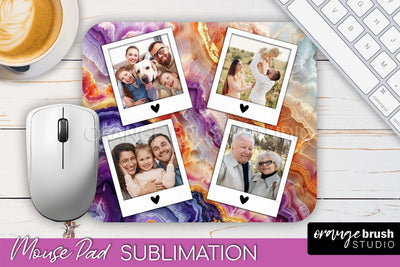 Photo Mouse Pad Sublimation, Marble Mouse Pad Picture Frame Sublimation OrangeBrushStudio 