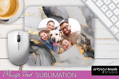 Photo Mouse Pad Sublimation, Marble Mouse Pad Picture Frame Sublimation OrangeBrushStudio 