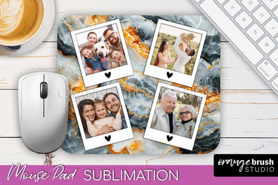 Photo Mouse Pad Sublimation, Marble Mouse Pad Picture Frame Sublimation OrangeBrushStudio 