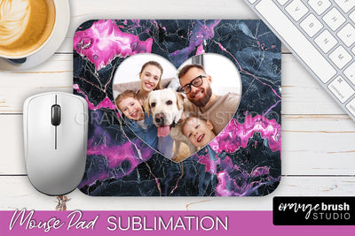 Photo Mouse Pad Sublimation, Marble Mouse Pad Picture Frame Sublimation OrangeBrushStudio 