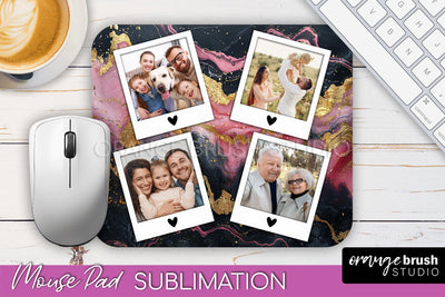 Photo Mouse Pad Sublimation, Marble Mouse Pad Picture Frame Sublimation OrangeBrushStudio 