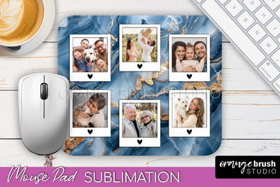 Photo Mouse Pad Sublimation, Marble Mouse Pad Picture Frame Sublimation OrangeBrushStudio 