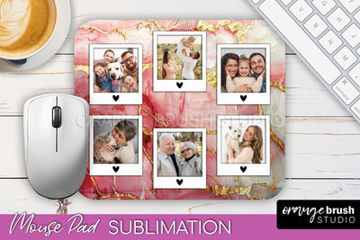 Photo Mouse Pad Sublimation, Marble Mouse Pad Picture Frame Sublimation OrangeBrushStudio 
