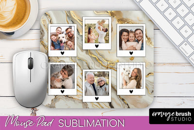 Photo Mouse Pad Sublimation, Marble Mouse Pad Picture Frame Sublimation OrangeBrushStudio 