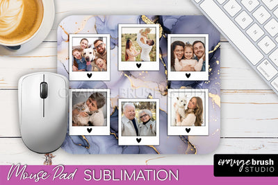 Photo Mouse Pad Sublimation, Marble Mouse Pad Picture Frame Sublimation OrangeBrushStudio 
