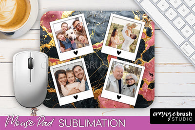 Photo Mouse Pad Sublimation, Marble Mouse Pad Picture Frame Sublimation OrangeBrushStudio 