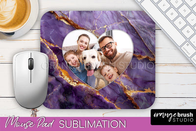 Photo Mouse Pad Sublimation, Marble Mouse Pad Picture Frame Sublimation OrangeBrushStudio 