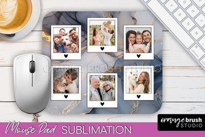 Photo Mouse Pad Sublimation, Marble Mouse Pad Picture Frame Sublimation OrangeBrushStudio 