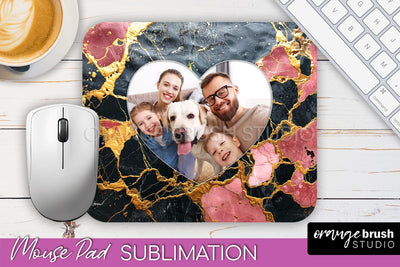 Photo Mouse Pad Sublimation, Marble Mouse Pad Picture Frame Sublimation OrangeBrushStudio 
