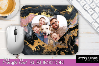 Photo Mouse Pad Sublimation, Marble Mouse Pad Picture Frame Sublimation OrangeBrushStudio 