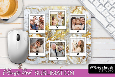 Photo Mouse Pad Sublimation, Marble Mouse Pad Picture Frame Sublimation OrangeBrushStudio 
