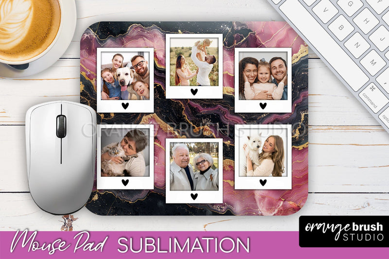 Photo Mouse Pad Sublimation, Marble Mouse Pad Picture Frame Sublimation OrangeBrushStudio 