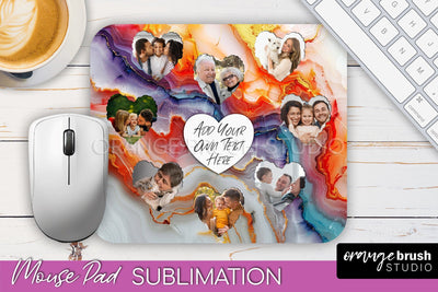 Photo Mouse Pad Sublimation, Marble Mouse Pad Picture Frame Sublimation OrangeBrushStudio 