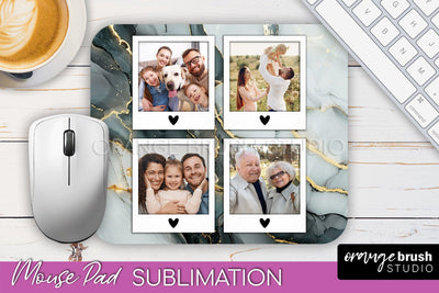 Photo Mouse Pad Sublimation, Marble Mouse Pad Picture Frame Sublimation OrangeBrushStudio 