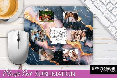 Photo Mouse Pad Sublimation, Marble Mouse Pad Picture Frame Sublimation OrangeBrushStudio 