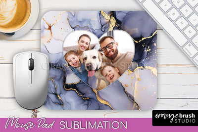 Photo Mouse Pad Sublimation, Marble Mouse Pad Picture Frame Sublimation OrangeBrushStudio 