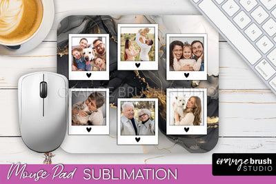 Photo Mouse Pad Sublimation, Marble Mouse Pad Picture Frame Sublimation OrangeBrushStudio 