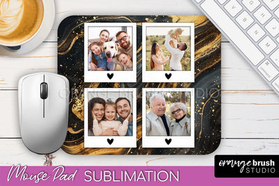 Photo Mouse Pad Sublimation, Marble Mouse Pad Picture Frame Sublimation OrangeBrushStudio 