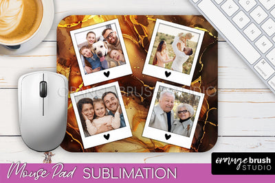 Photo Mouse Pad Sublimation, Marble Mouse Pad Picture Frame Sublimation OrangeBrushStudio 