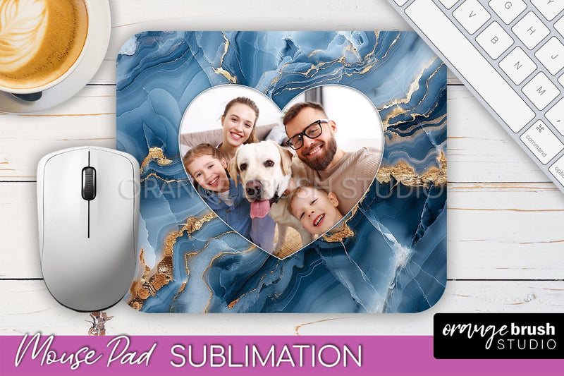 Photo Mouse Pad Sublimation, Marble Mouse Pad Picture Frame Sublimation OrangeBrushStudio 
