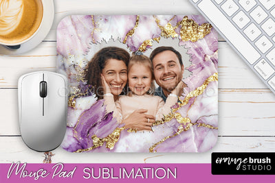 Photo Mouse Pad Sublimation, Marble Mouse Pad Picture Frame Sublimation OrangeBrushStudio 