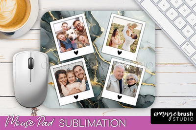 Photo Mouse Pad Sublimation, Marble Mouse Pad Picture Frame Sublimation OrangeBrushStudio 
