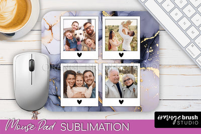 Photo Mouse Pad Sublimation, Marble Mouse Pad Picture Frame Sublimation OrangeBrushStudio 