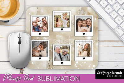 Photo Mouse Pad Sublimation, Marble Mouse Pad Picture Frame Sublimation OrangeBrushStudio 