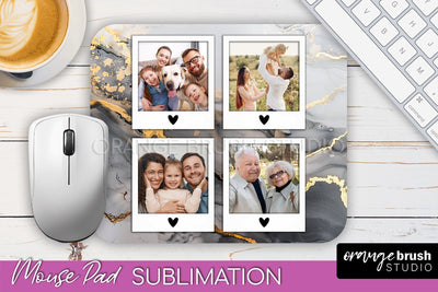 Photo Mouse Pad Sublimation, Marble Mouse Pad Picture Frame Sublimation OrangeBrushStudio 