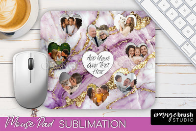 Photo Mouse Pad Sublimation, Marble Mouse Pad Picture Frame Sublimation OrangeBrushStudio 
