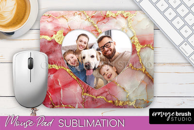 Photo Mouse Pad Sublimation, Marble Mouse Pad Picture Frame Sublimation OrangeBrushStudio 