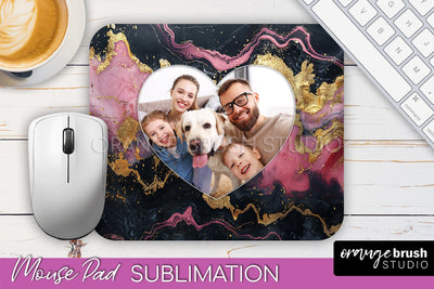 Photo Mouse Pad Sublimation, Marble Mouse Pad Picture Frame Sublimation OrangeBrushStudio 