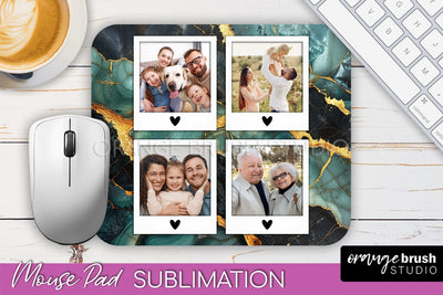 Photo Mouse Pad Sublimation, Marble Mouse Pad Picture Frame Sublimation OrangeBrushStudio 