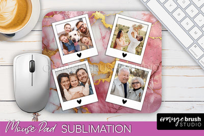 Photo Mouse Pad Sublimation, Marble Mouse Pad Picture Frame Sublimation OrangeBrushStudio 