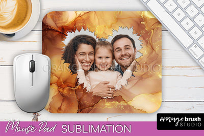 Photo Mouse Pad Sublimation, Marble Mouse Pad Picture Frame Sublimation OrangeBrushStudio 